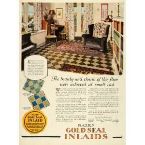  1925 Ad Floor Covering Congoleum Nair Interior Design Gold 