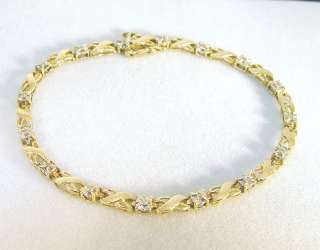 10K Yellow Gold 16 Diamond 0.20TDW Tennis Bracelet  