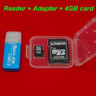 4GB MICRO SD SDHC TF MEMORY CARD 4G GB MicroSD +ADAPTER+READER