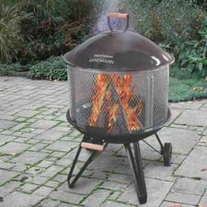   28 Panoramic Fire Pit with Cooking Grate Patio, Lawn & Garden