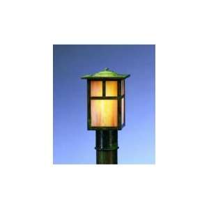   Mission 1 Light Outdoor Post Lamp in Raw Copper with Clear Seedy glass