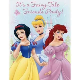 Disney Princess Birthday Party 8 Invitations Envelopes  