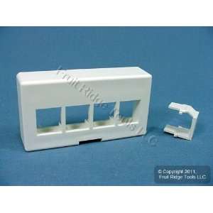 Leviton White Quickport 4 Port Cubicle Wallplate Data Faceplate Extra 