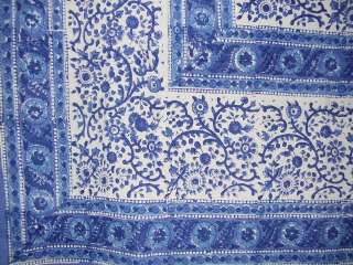 Rajasthan Block Print Tablecloth 60 x 60 Square Lovely  