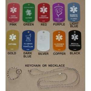 com Custom Engraved Personalized Medical Alert ID Dog Tag (Necklaces 