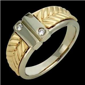   Fabulous 14k Two Tone Mens Gold Diamond Ring   Custom Made. Jewelry