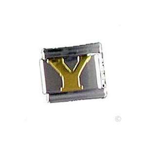 italian Charms for bracelet   Letter Y gold, custom Jewelry, Classic 