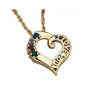   Love You Family Birthstone Pendant   Personalized Jewelry Jewelry