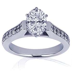   Shaped Diamond Cathedral Engagement Ring Pave CUTVERY GOOD SI1 GIA