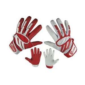  Cutters 018 Ying Yang Leather Batting Gloves   Red/White 