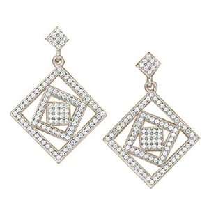    Sterling Silver Cubic Zirconia Dangle Earrings Puresplash Jewelry