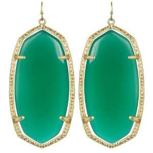   Candy Jewels 14k Gold Plated Green Onyx Danielle Earrings Jewelry