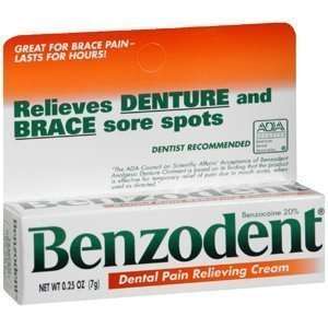  Benzodent Denture Pain Relieving Cream   0.25 Oz Health 