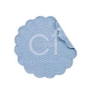    Set of 4 PCS Quilted,17 Round Placemat, Sky Blue