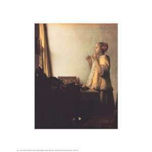  Woman With A Pearl Necklace   Poster by Johannes Vermeer 