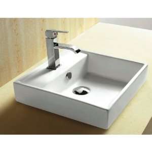 Caracalla CA4148A Square White Ceramic Self Rimming Bathroom Sink 