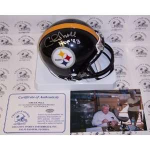 Chuck Noll Autographed/Hand Signed Pittsburgh Steelers Mini Helmet 