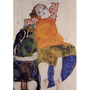  FRAMED oil paintings   Egon Schiele   24 x 34 inches   Two 