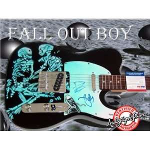  Fall Out Boy Autographed Signed Skeletons Guitar & Proof 