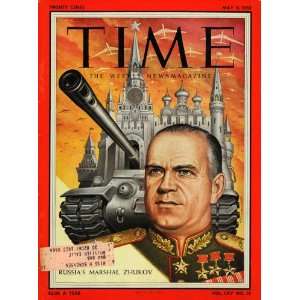1955 Cover Russia Marshal Georgy Zhukov Tank Soviet   Original Cover