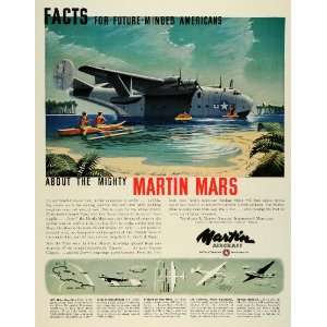 1944 Ad Glenn L Martin Co Baltimore JRM Mars Cargo Transport Seaplane 