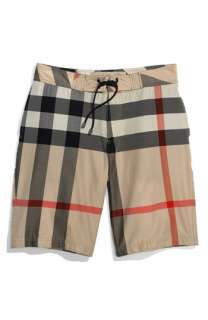 Burberry Brit Check Print Board Shorts (Men)  