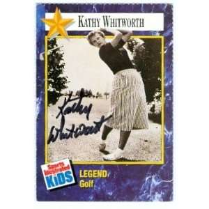  Kathy Whitworth Autographed/Hand Signed Golf card Sports 