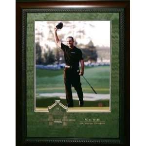 Mike Weir Signed 16X20 Etched Mat   Hat Raised
