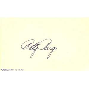  Patty Berg Autographed 3x5 Card