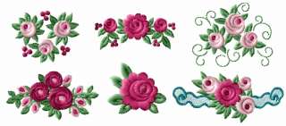 Sweetfashion Roses machine embroidery designs 4x4  