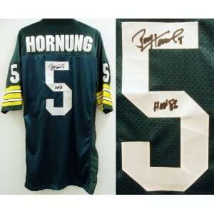 Paul Hornung Autographed/Hand Signed Green Jersey with HOF 86 