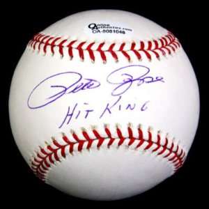 Signed Pete Rose Baseball   with hit King Inscription   Autographed 