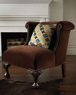 Nailhead Trim Cotton Chair  