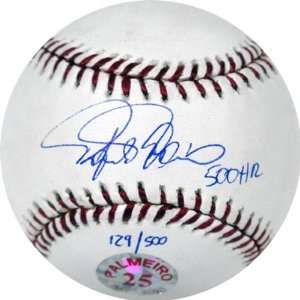 Rafael Palmeiro Autographed Baseball with 500 HR Inscription