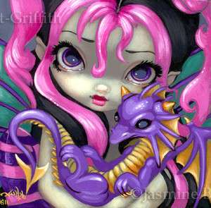   142 Jasmine Becket Griffith Art Fantasy Pixie Dragon SIGNED 6x6 PRINT