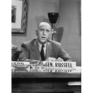  Senator Richard B. Russell Seated Behind Desk on TV 
