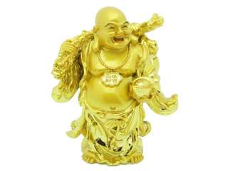 Feng Shui Golden Standing Laughing Buddha_Good Wealth  