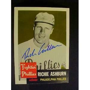 Richie Ashburn Philadelphia Phillies #311 1953 Topps Archives Signed 