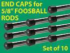 Foosball Table Rod End Caps 5/8” Set of 10 Rod Caps