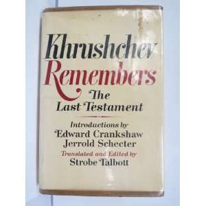    Khrushchev Remembers the Last Testament Strobe Talbott Books