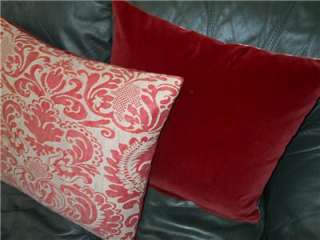 Fortuny Stamped Sevigne design throw pillows Red & Ivory Custom 