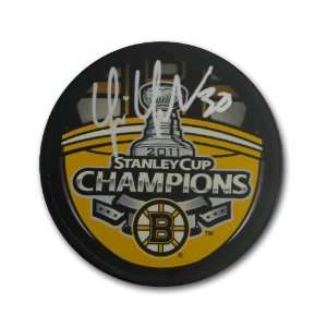 Autographed Tim Thomas 2011 Stanley Cup Champions Puck 