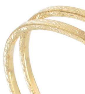   Gold Tone Upper Arm Band Bracelet Armlet Sprial Square Tube  