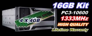 16GB (4X4GB) DDR3 1333MHz ECC UDIMM Dell PE HP ProLiant  