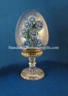 Faberge RUSSIAN IMPERIAL Corn Flowers Egg Hallmarked  