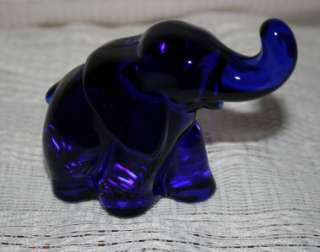 Cobalt Blue Art Glass Elephant  