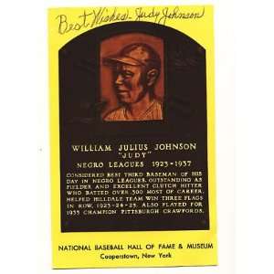 William Julius Judy Johnson~hall Of Fame Postcard psa  