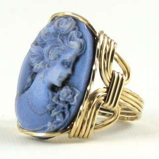   Shimmer Lady Rose Cameo Ring 14K Rolled Gold Custom Jewelry  