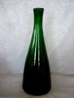 Vintage Tall Dark Green Glass Bottle   Rough Pontil  