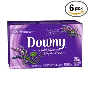 Downy Fabric Softener Sheets, Simple Pleasures Lavender Serenity, 160 